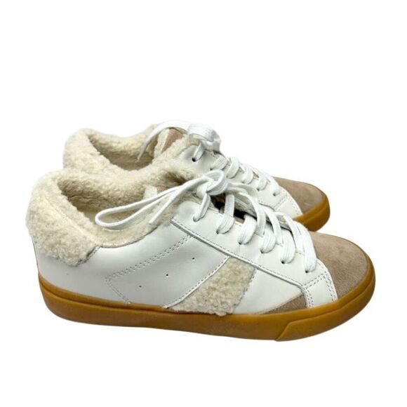 Marc Fisher Ltd. Sneaker Size 6 Tan White Suede Faux Shearling Winter Shoes - Picture 2 of 11